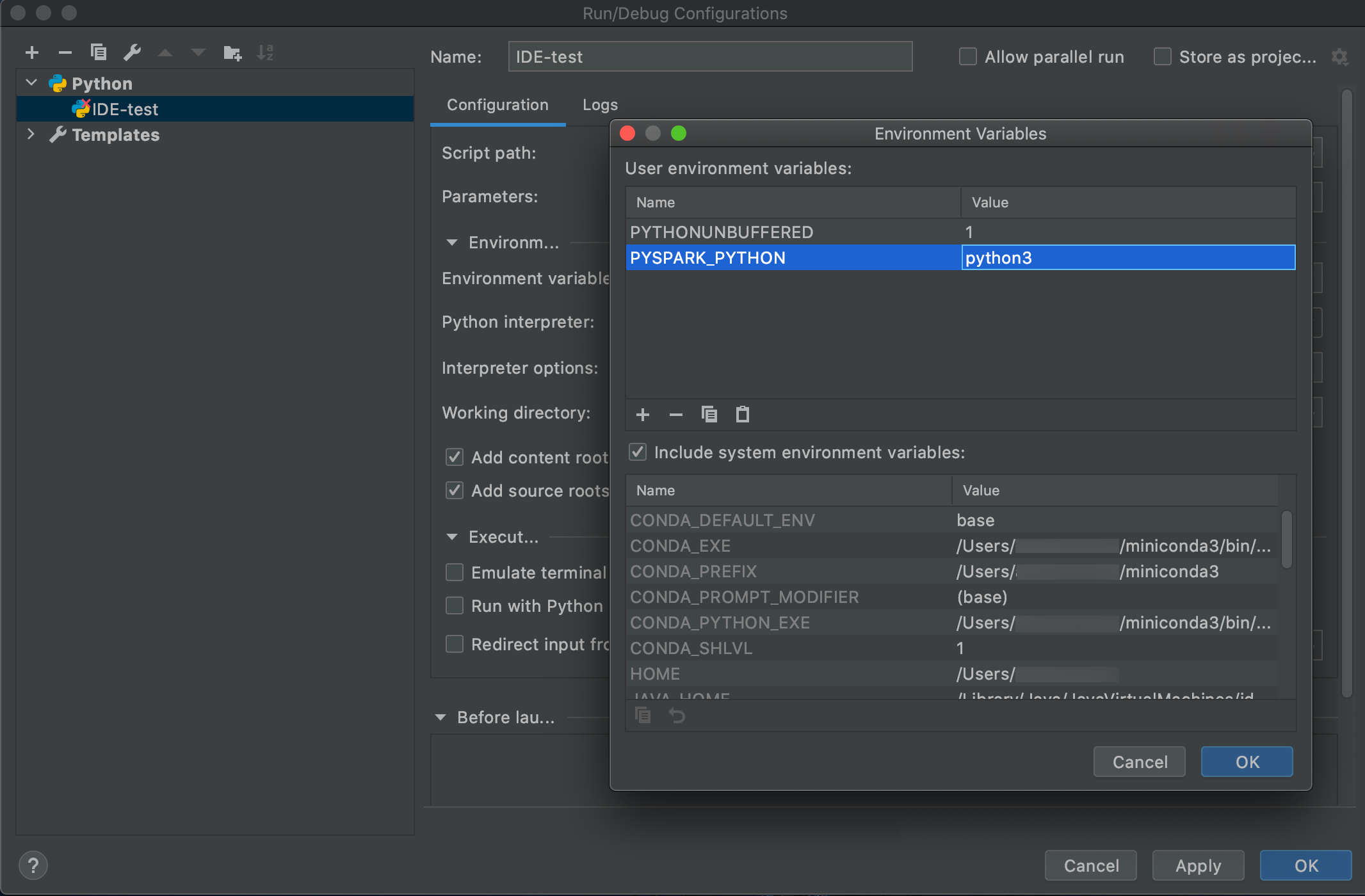 Python 3 cluster configuration